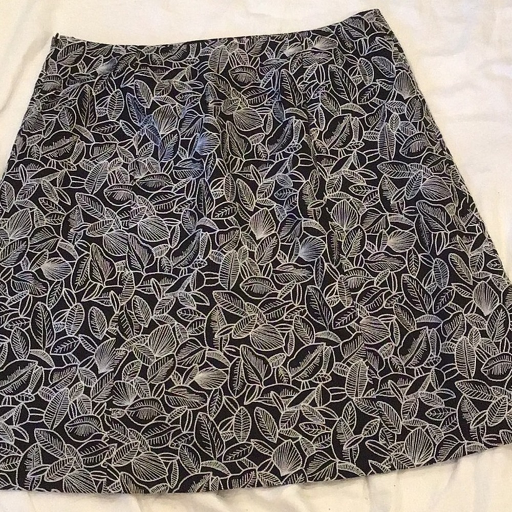 Talbots Cotton Lined Side Zip Skirt Size 14